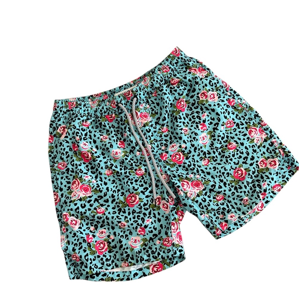Floral Leopard Print Swim Shorts